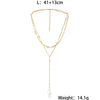 Simple Style Irregular Stainless Steel Pearl Plating Double Layer Necklaces