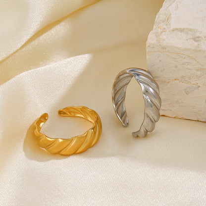 Simple Style Irregular Stainless Steel Plating 18k Gold Plated Open Rings