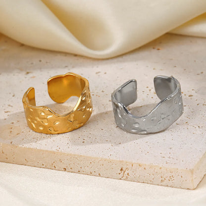 Simple Style Irregular Stainless Steel Plating 18k Gold Plated Open Rings