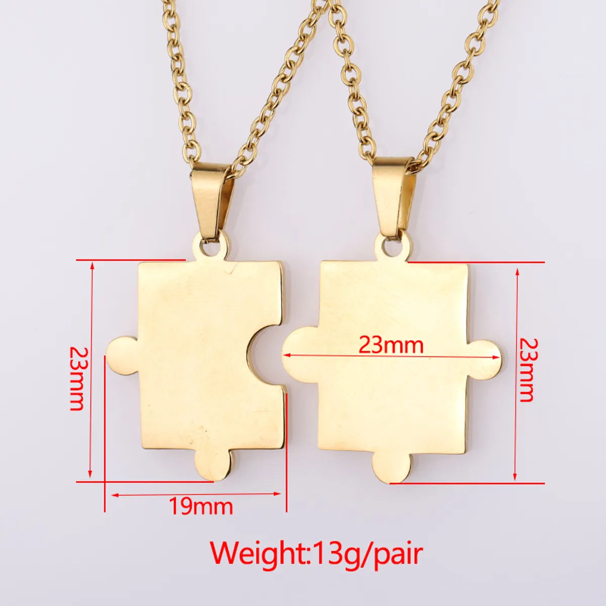 Simple Style Jigsaw Titanium Steel Plating 18k Gold Plated Pendant Necklace