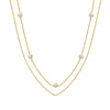Simple Style 18K Gold Plated Titanium Steel Imitation Pearl Double Layer Necklace For Women