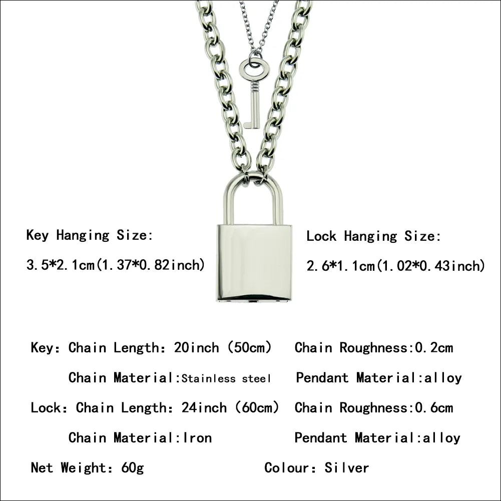 Simple Style Key Lock Alloy Men'S Pendant Necklace