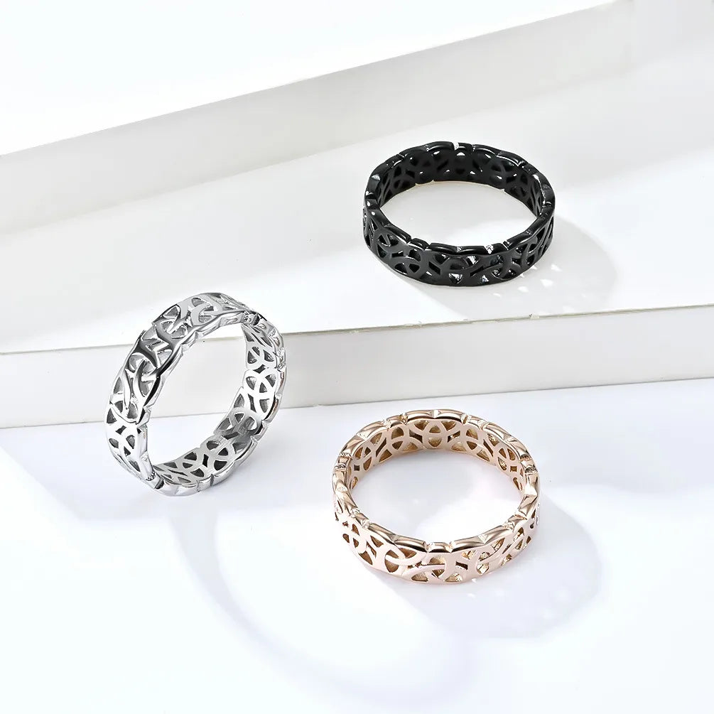 Simple Style Knot 304 Stainless Steel Hollow Out 18K Gold Plated Unisex Rings