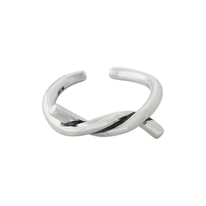 Simple Style Knot Sterling Silver Plating Open Ring