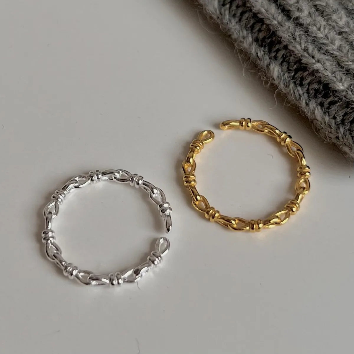 Simple Style Knot Sterling Silver Rings