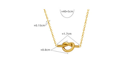 Simple Style Knot Titanium Steel Plating 18k Gold Plated Necklace