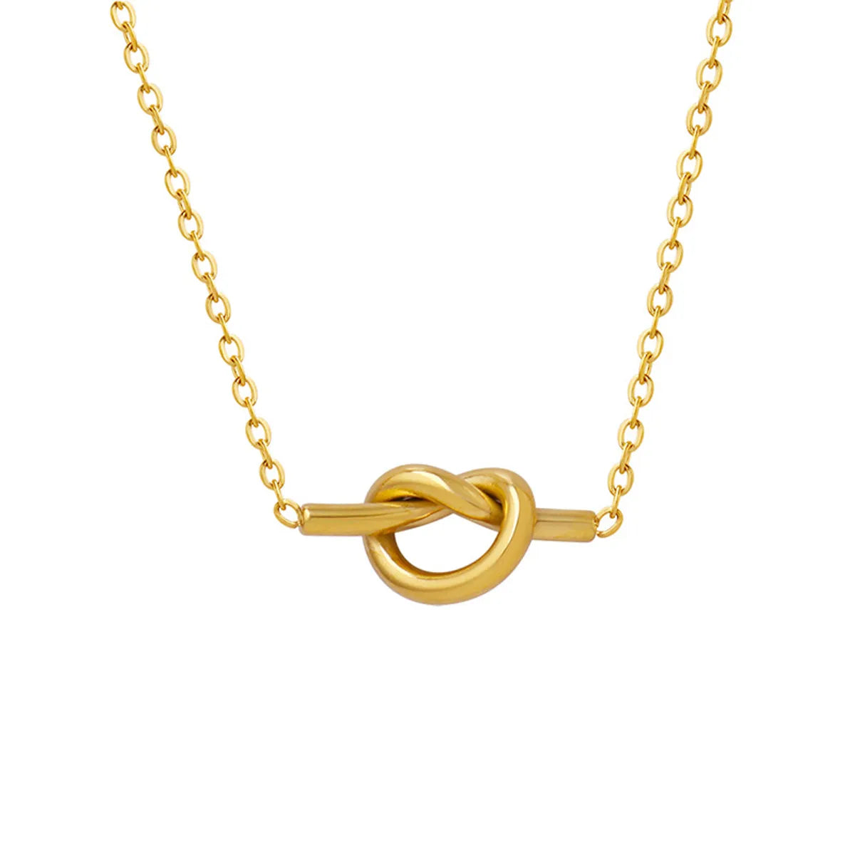 Simple Style Knot Titanium Steel Plating 18k Gold Plated Necklace