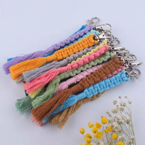 Simple Style Korean Style Solid Color Cotton Unisex Bag Pendant Keychain