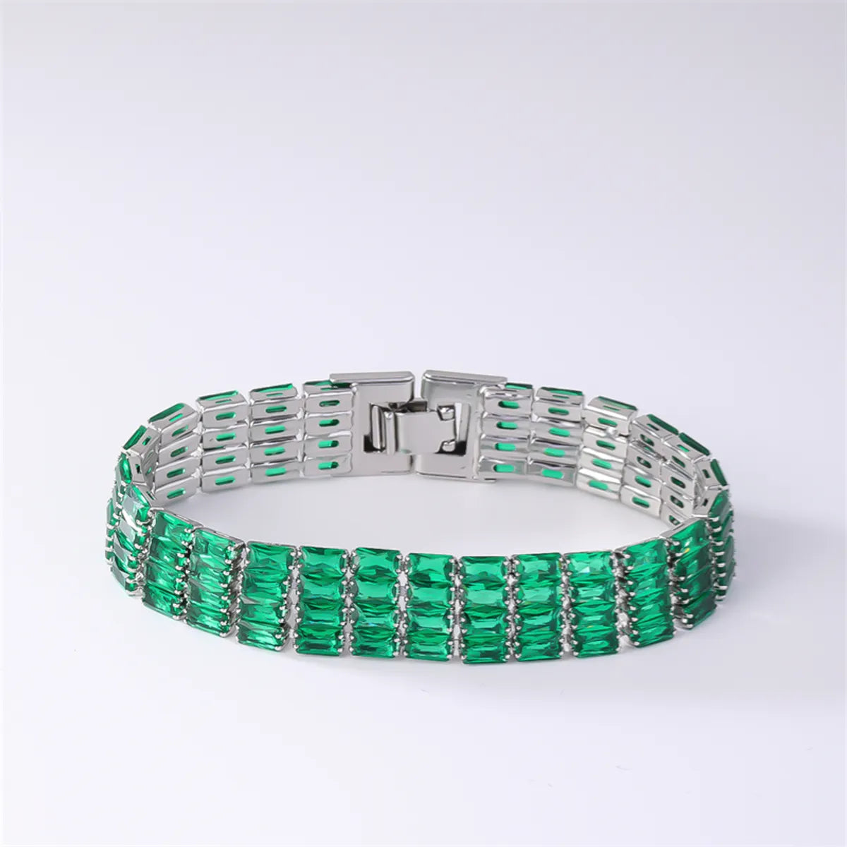 Simple Style Korean Style Square Copper Plating Inlay Zircon Bracelets