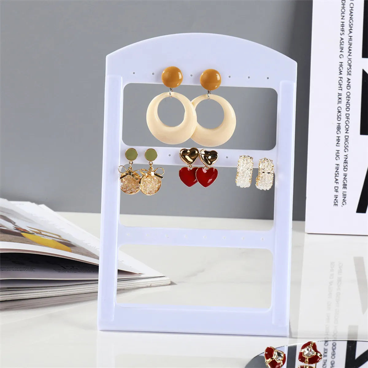 Simple Style L Shape Arylic Jewelry Rack