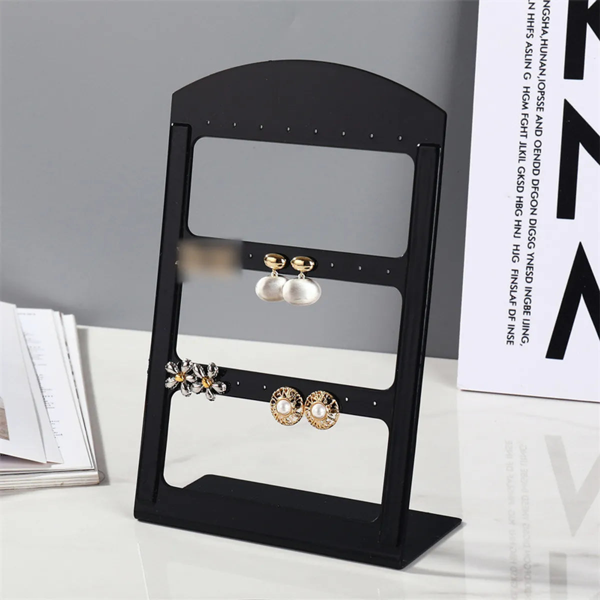 Simple Style L Shape Arylic Jewelry Rack