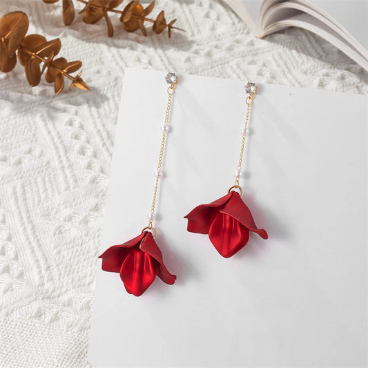 Simple Style Leaf Arylic Patchwork Women'S Drop Earrings