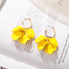 Simple Style Leaf Arylic Plating Gold Plated Women'S Drop Earrings