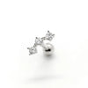 Simple Style Leaf Star Sterling Silver Plating Inlay Zircon Ear Studs 1 Piece