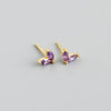 Simple Style Leaf Sterling Silver Inlay Zircon Ear Studs 1 Pair