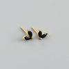 Simple Style Leaf Sterling Silver Inlay Zircon Ear Studs 1 Pair