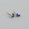 Simple Style Leaf Sterling Silver Inlay Zircon Ear Studs 1 Pair