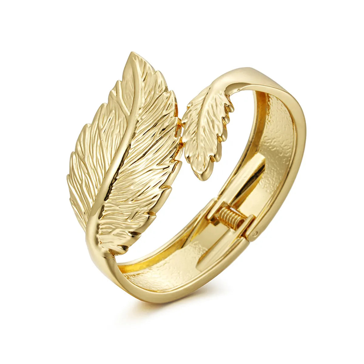 Simple Style Leaves Alloy Plating Gold Plated Women's Bangle