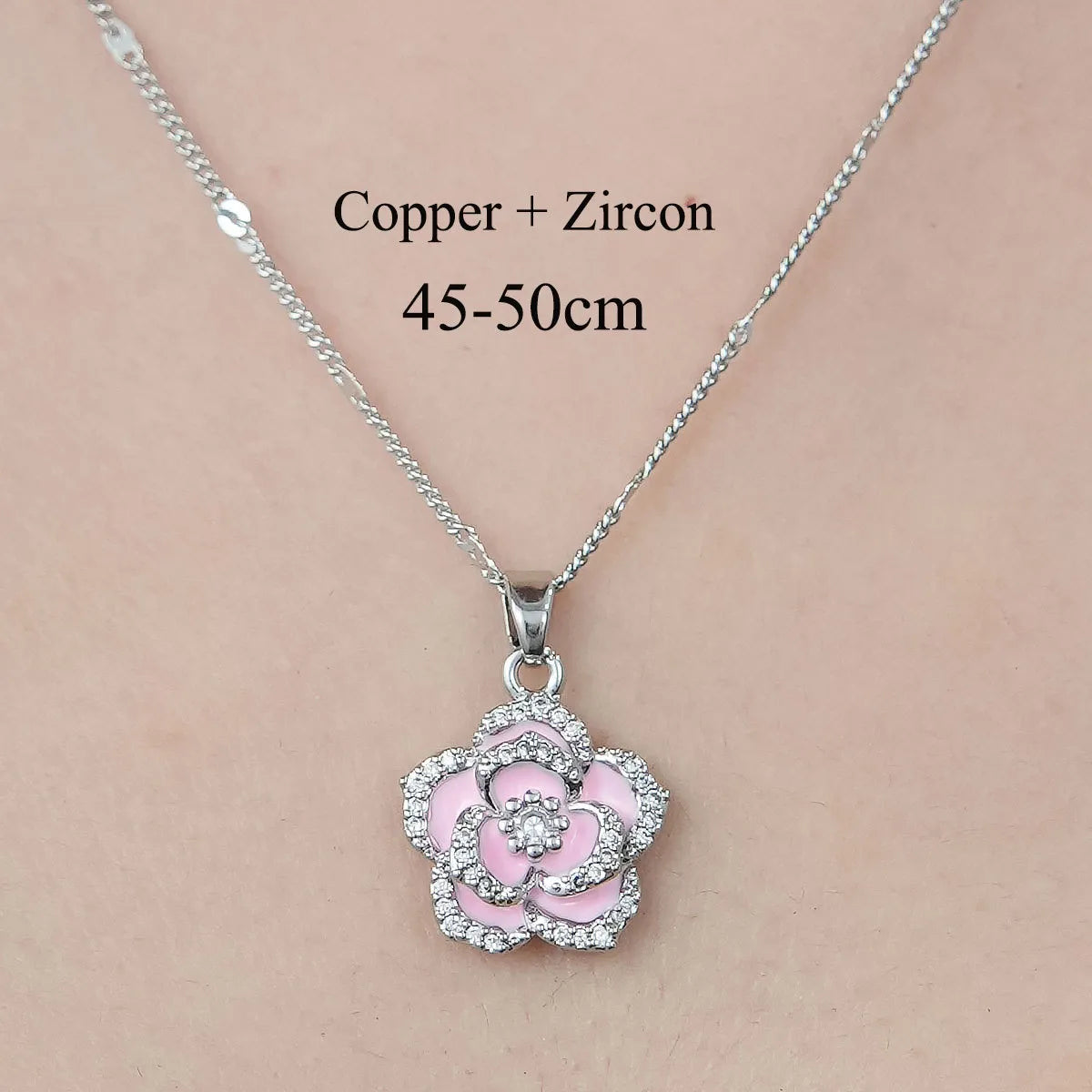 Simple Style Leaves Heart Shape Butterfly Copper Plating Inlay Zircon Pendant Necklace