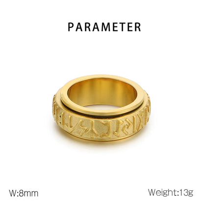 Simple Style Letter 304 Stainless Steel 18K Gold Plated Men'S Rings