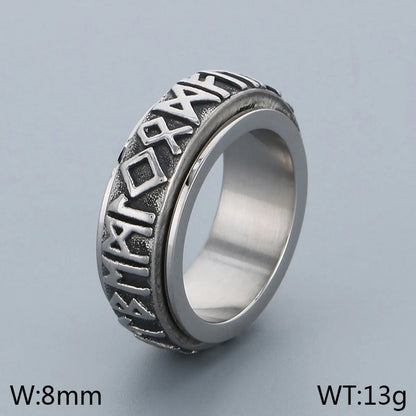 Simple Style Letter 304 Stainless Steel 18K Gold Plated Men'S Rings