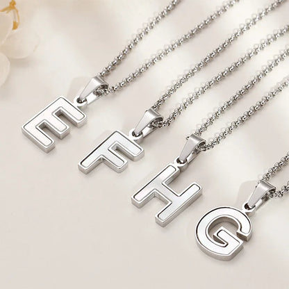 Simple Style Letter 304 Stainless Steel Shell Women'S Pendant Necklace