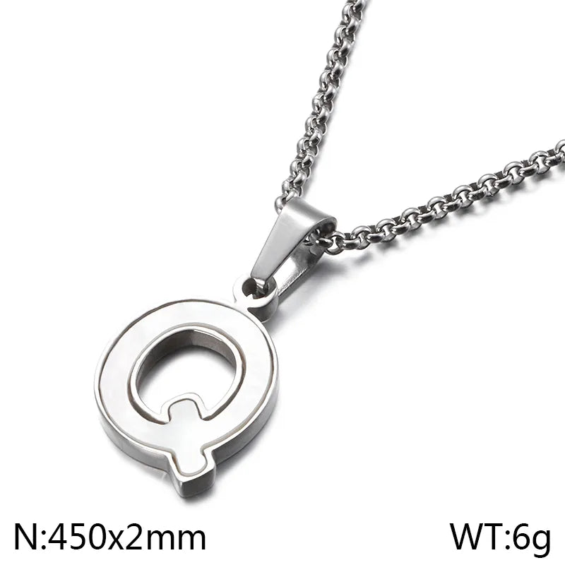 Simple Style Letter 304 Stainless Steel Shell Women'S Pendant Necklace