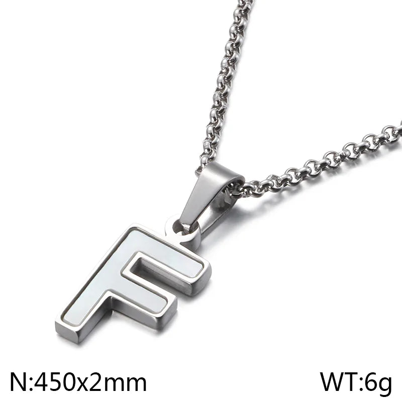 Simple Style Letter 304 Stainless Steel Shell Women'S Pendant Necklace