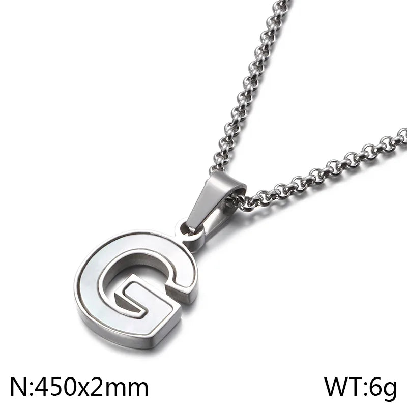 Simple Style Letter 304 Stainless Steel Shell Women'S Pendant Necklace