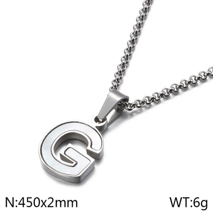 Simple Style Letter 304 Stainless Steel Shell Women'S Pendant Necklace