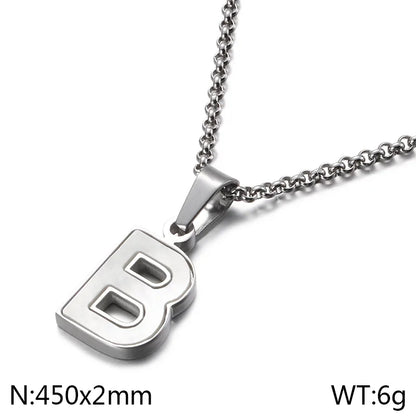 Simple Style Letter 304 Stainless Steel Shell Women'S Pendant Necklace