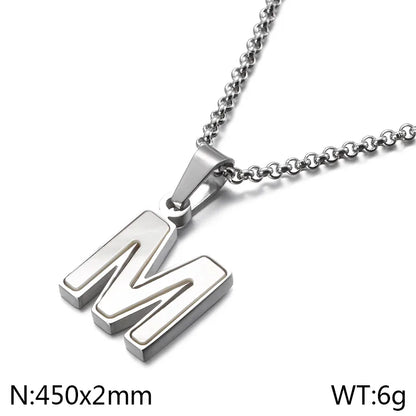 Simple Style Letter 304 Stainless Steel Shell Women'S Pendant Necklace