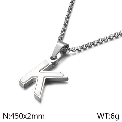 Simple Style Letter 304 Stainless Steel Shell Women'S Pendant Necklace