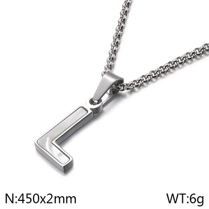 Simple Style Letter 304 Stainless Steel Shell Women'S Pendant Necklace