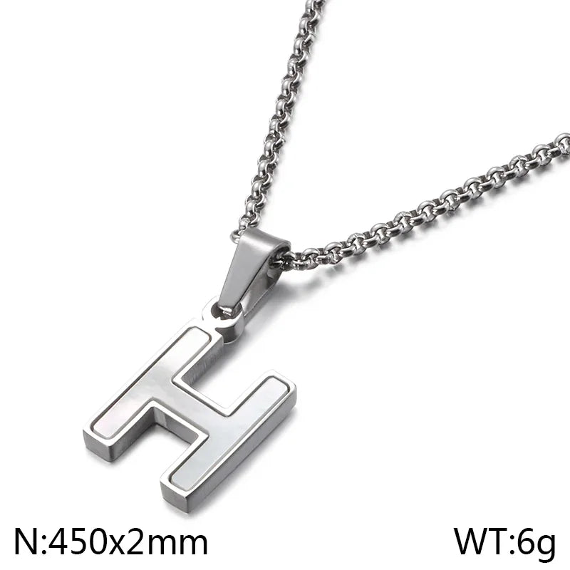 Simple Style Letter 304 Stainless Steel Shell Women'S Pendant Necklace