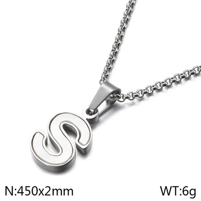 Simple Style Letter 304 Stainless Steel Shell Women'S Pendant Necklace