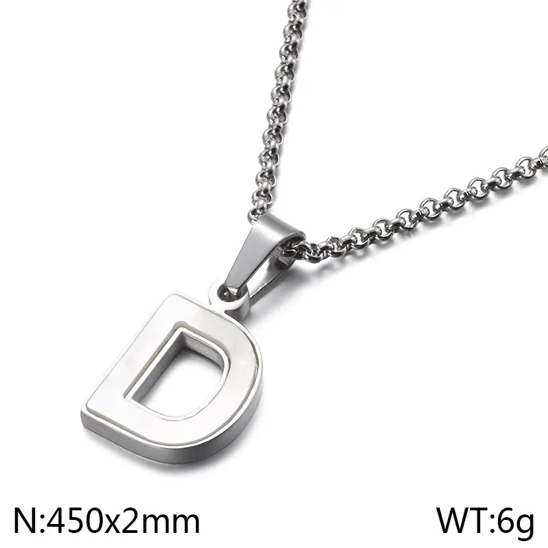 Simple Style Letter 304 Stainless Steel Shell Women'S Pendant Necklace