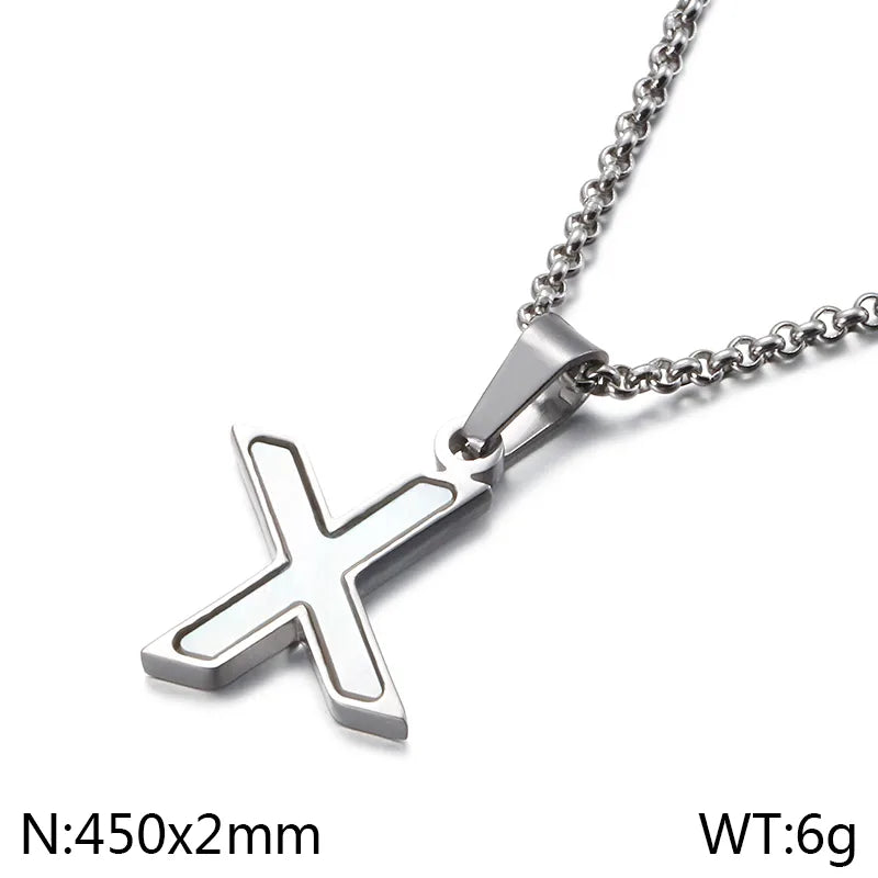 Simple Style Letter 304 Stainless Steel Shell Women'S Pendant Necklace