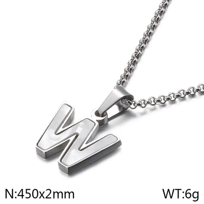 Simple Style Letter 304 Stainless Steel Shell Women'S Pendant Necklace