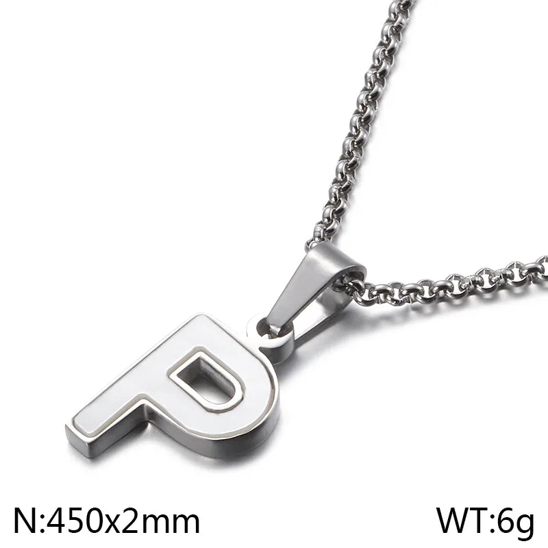 Simple Style Letter 304 Stainless Steel Shell Women'S Pendant Necklace