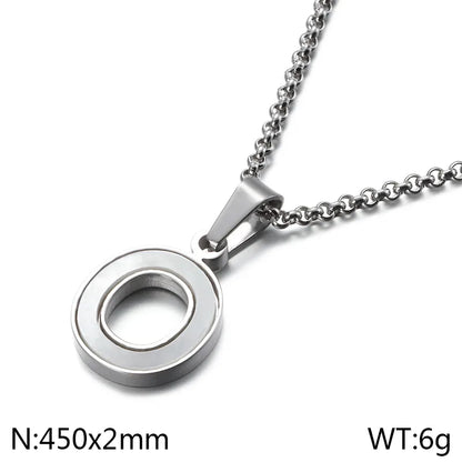 Simple Style Letter 304 Stainless Steel Shell Women'S Pendant Necklace