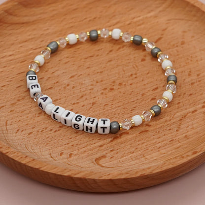 Simple Style Letter Artificial Crystal Beaded Women's Bracelets