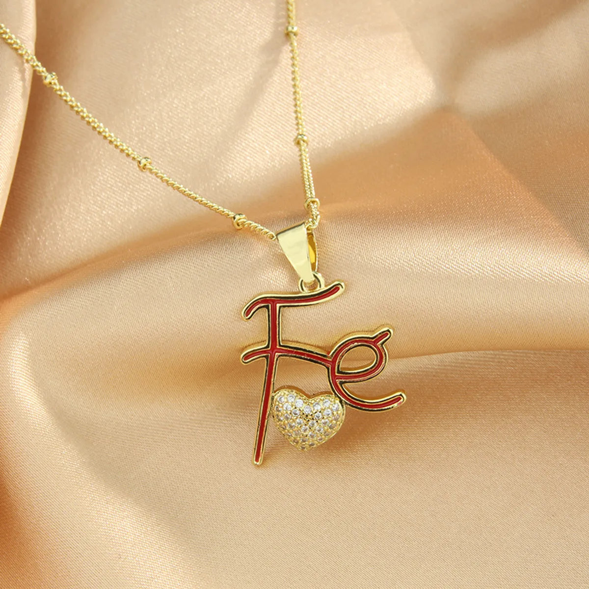 Simple Style Letter Copper Rhinestones Necklace In Bulk