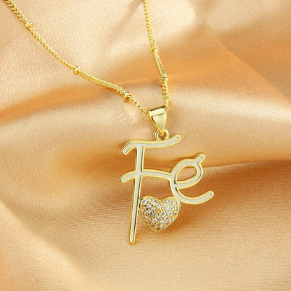 Simple Style Letter Copper Rhinestones Necklace In Bulk