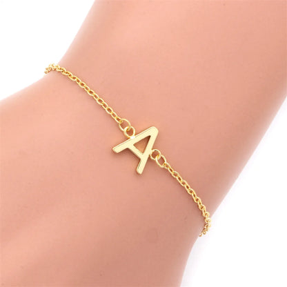 Simple Style Letter Copper Plating 18k Gold Plated Bracelets