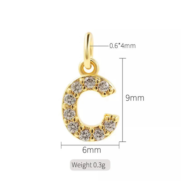 Simple Style Letter Copper Plating Inlay Zircon Charms Jewelry Accessories