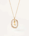 Simple Style Letter Copper Plating Inlay Zircon Gold Plated Pendant Necklace