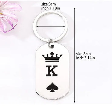 Simple Style Letter Crown Stainless Steel Bag Pendant Keychain