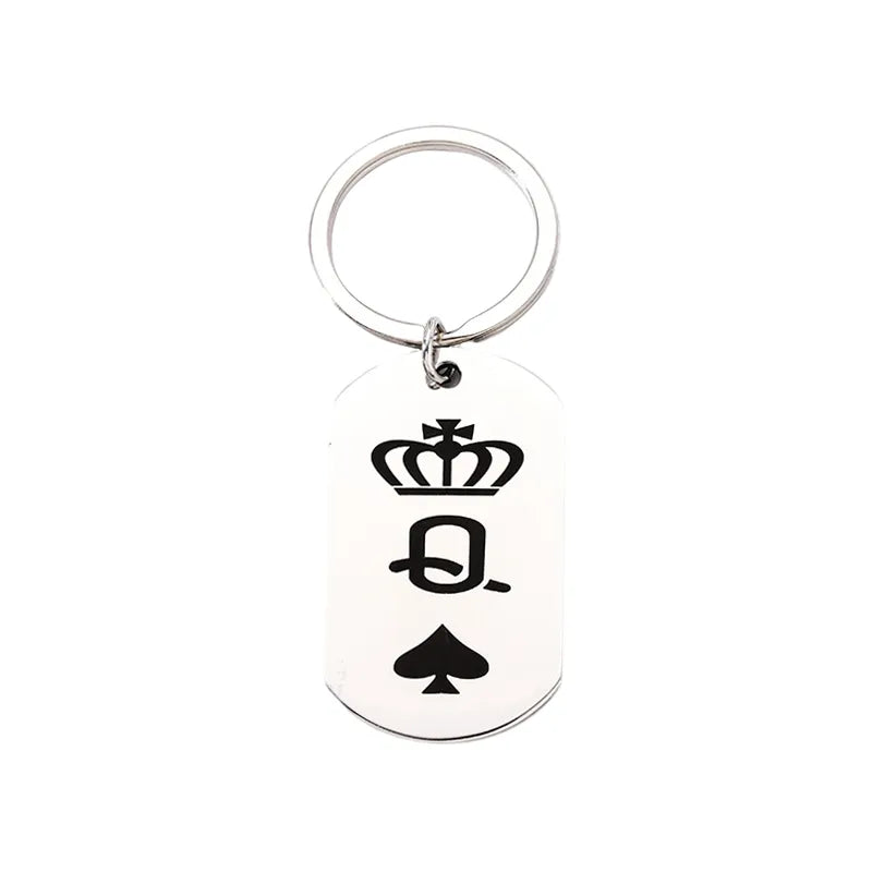 Simple Style Letter Crown Stainless Steel Bag Pendant Keychain