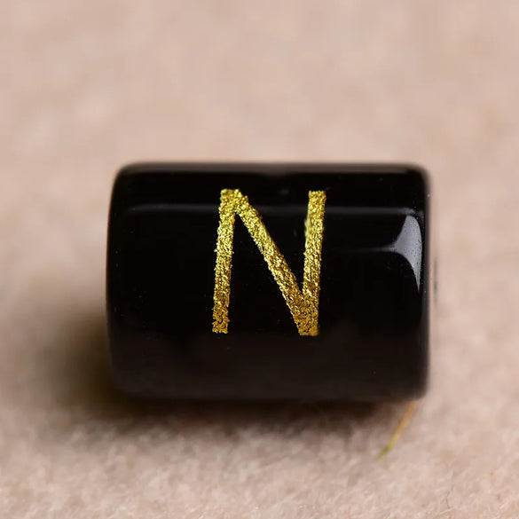 1 Piece Glass Letter Satin Beads